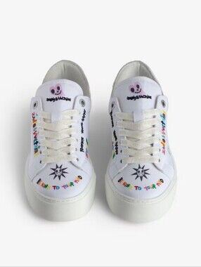 Rare Zadig & Voltaire Embroidered Chunky Graffiti Sneakers